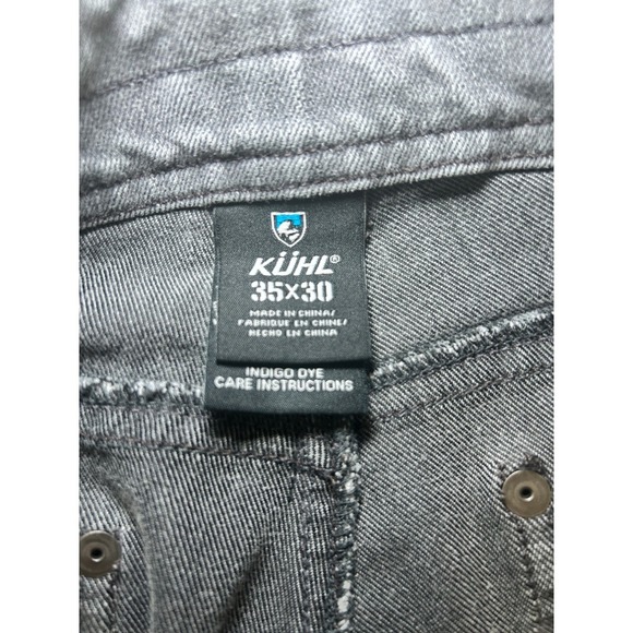 Kuhl Mens Jeans Gray Straight Leg Casual Pants Indigo Dye 35x30 Bleach Spot‎ - Picture 4 of 8
